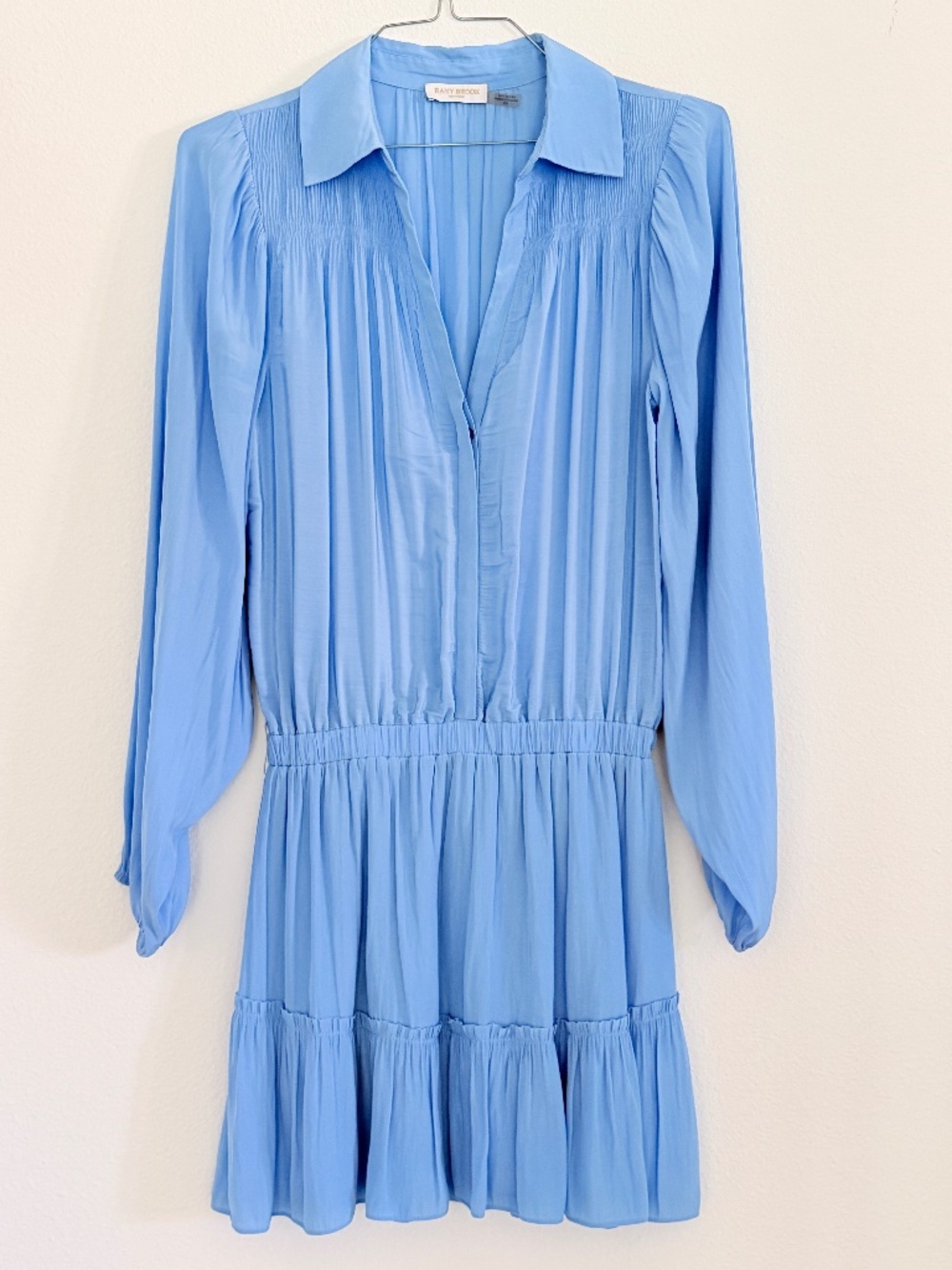 Ramy Brook $425 Blue Becky Button Front Mini Dress